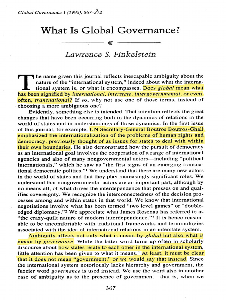 What Is Global Governance Pdf