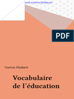 Vocabulaire de l'Education