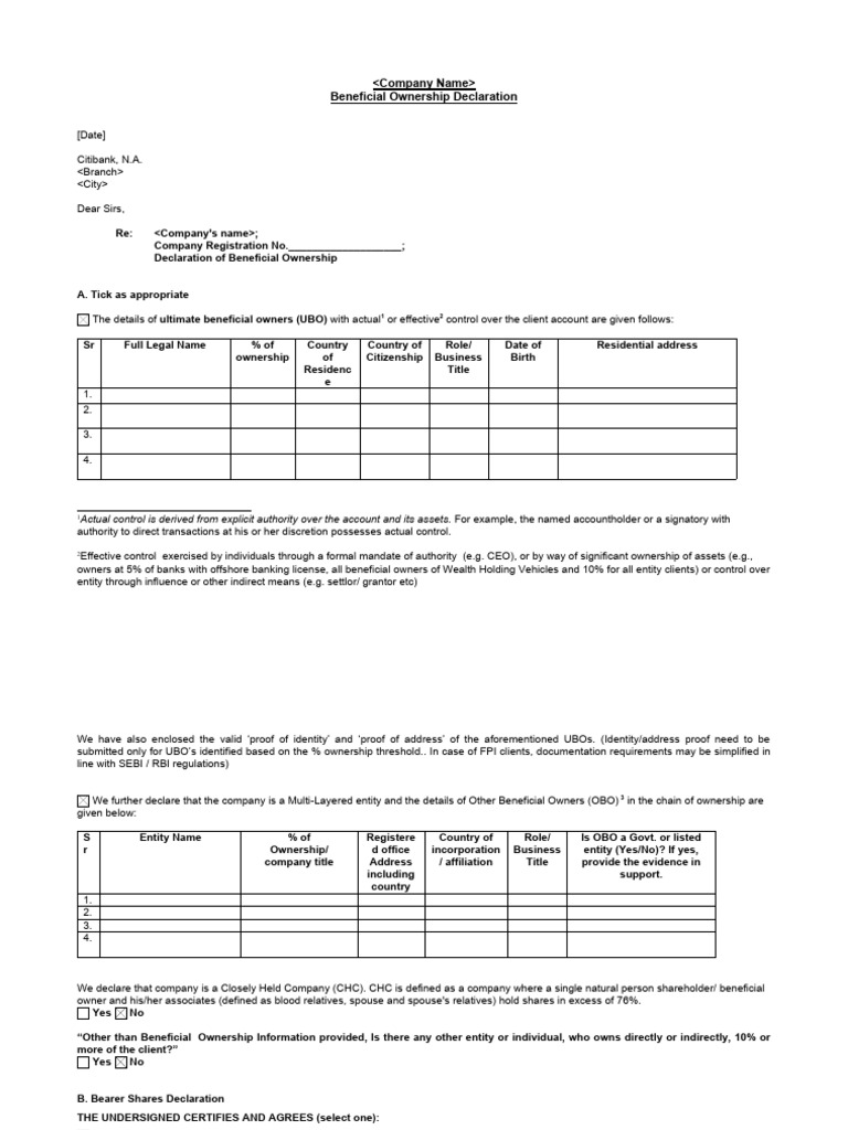UBOD format PDF Bearer Instrument Ownership