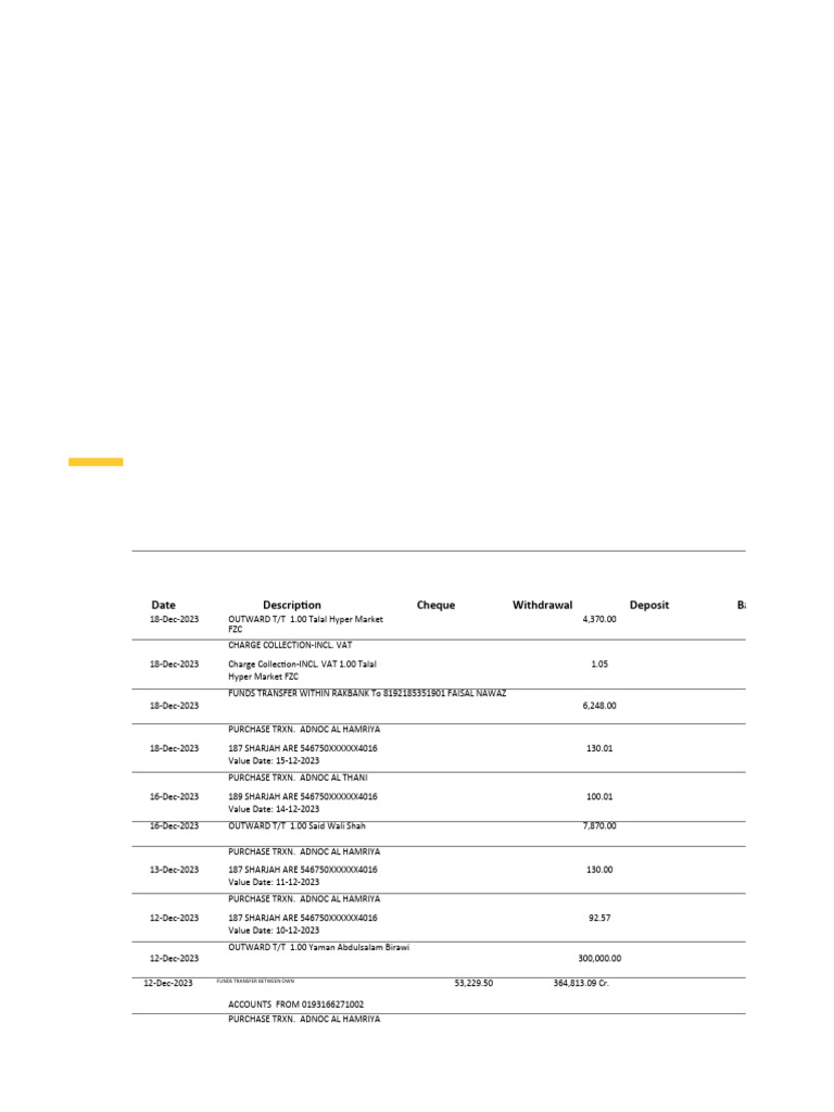 Bank Transaction Summary December 2023 | PDF | Banking Technology ...