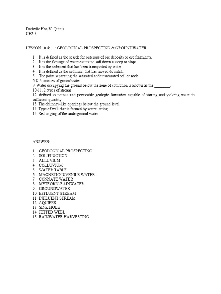 Lesson 10 and 11 Question | PDF