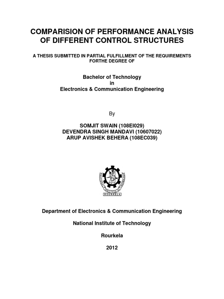 Comp of performance of different control structures pdf control