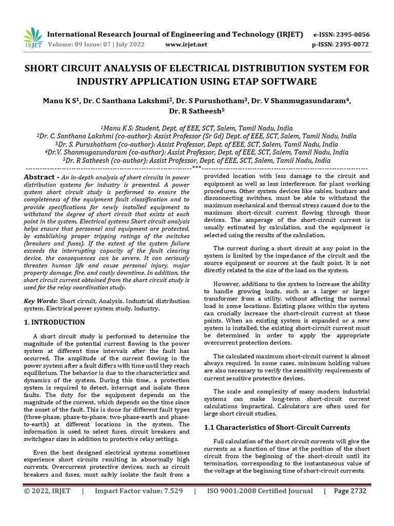 Short Circuit Analysis of Electrical Dis | Download Free PDF | Fuse ...