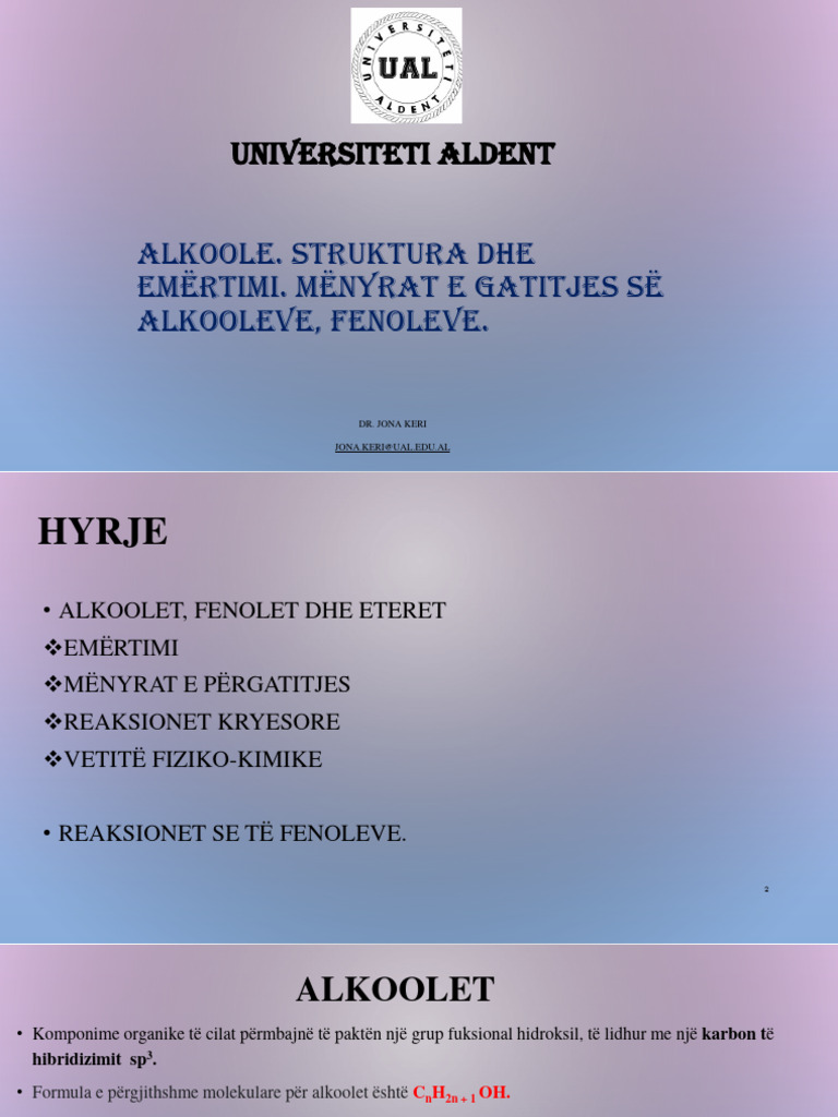Leksion 6 Alkoolet | PDF