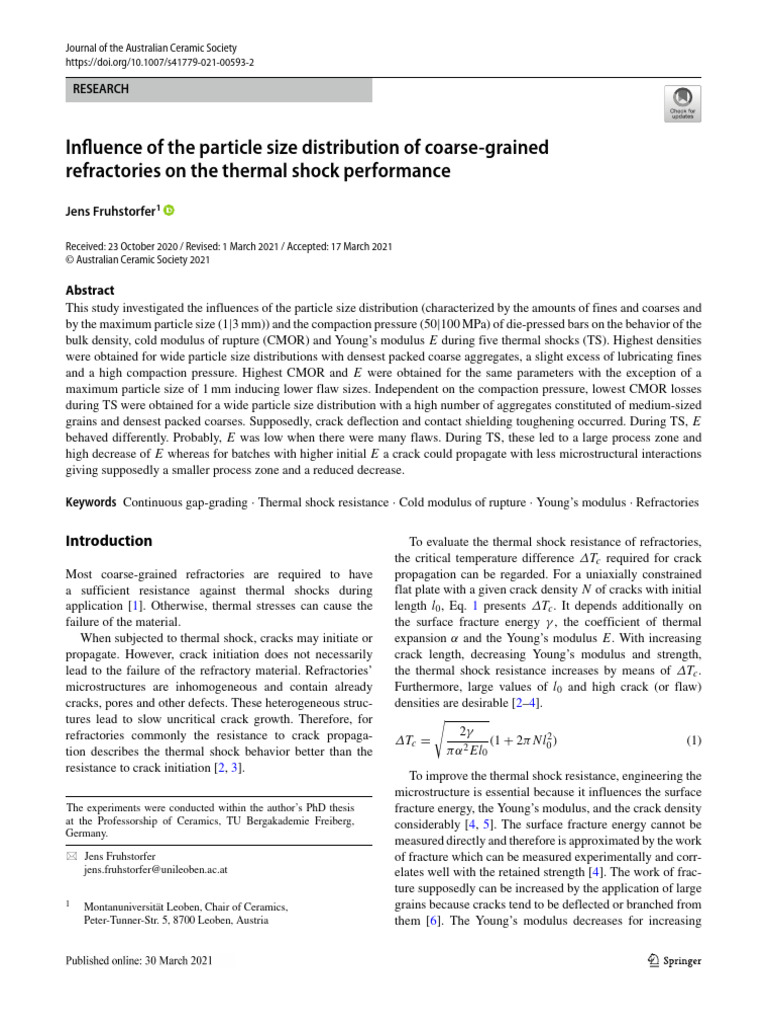 Influence of The Particle Size Distribution of Coarse-Grained ...