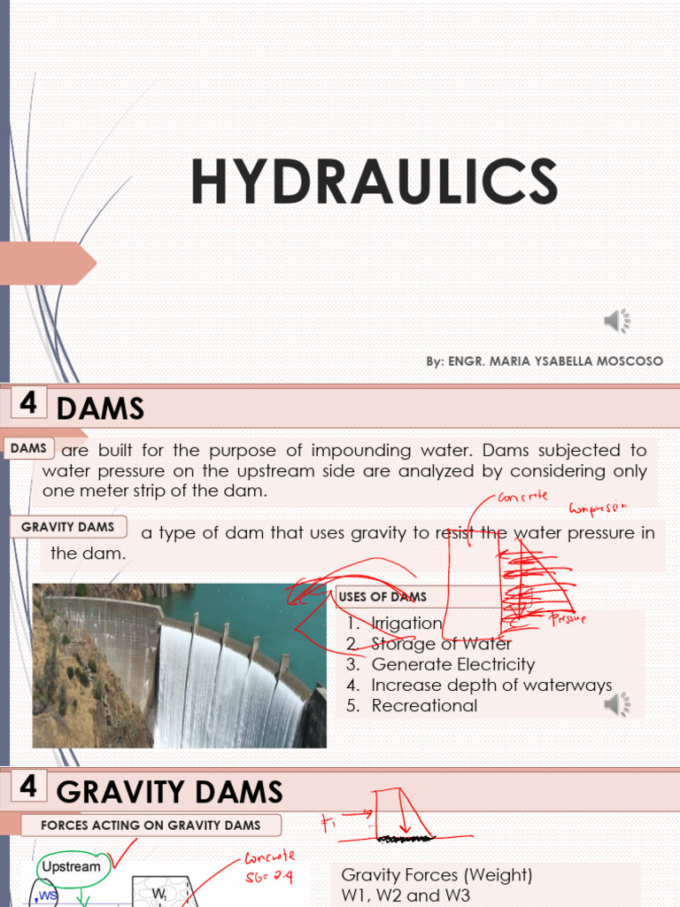 Hydraulics Analysis of Dam | PDF | Dam | Force