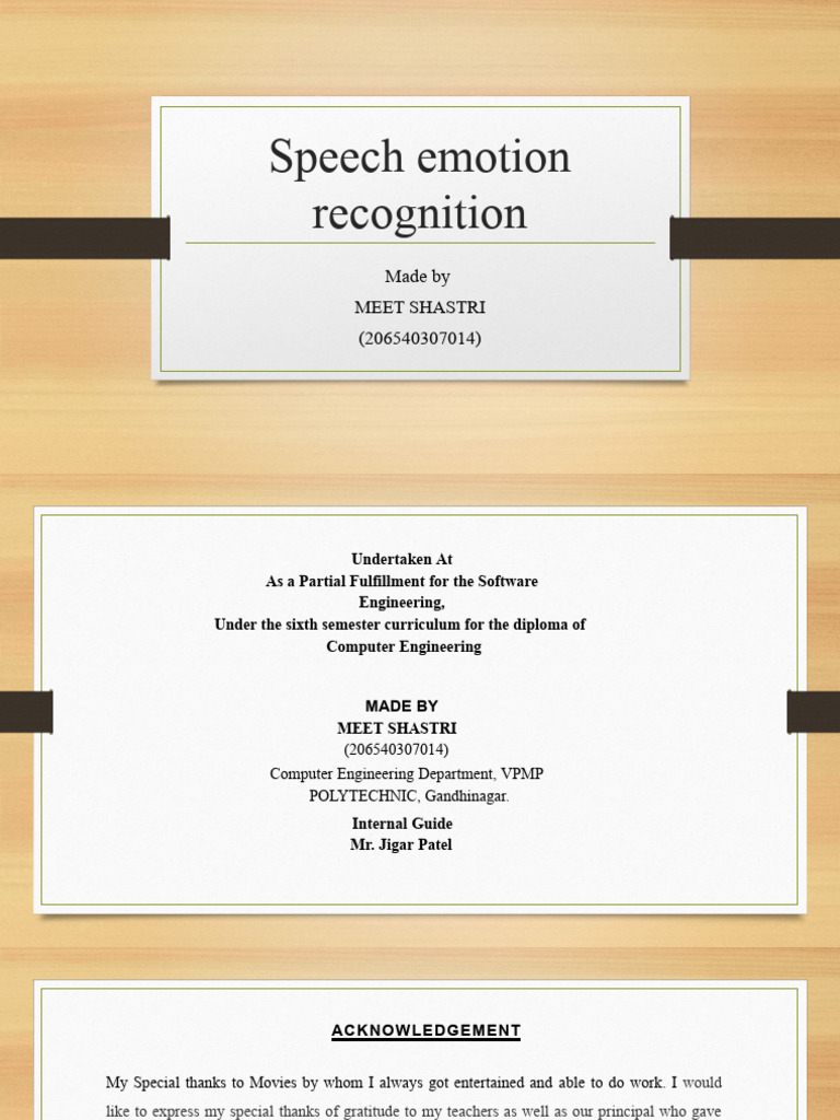 Speech Emotion Recognition Project Overview | PDF | Computing ...