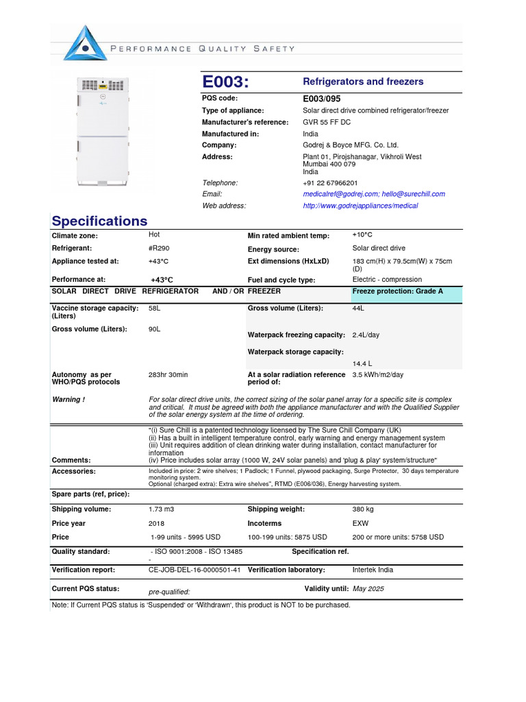 Specifications: Refrigerators and Freezers | PDF | Refrigerator ...