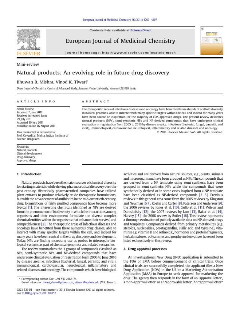 Natural Products in Drug Discovery | PDF | Antibiotics | Pharmaceutical ...