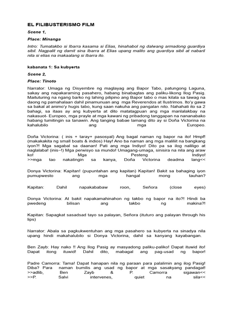 El Filibusterismo Script | PDF