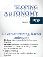 Developing Learner Autonomy