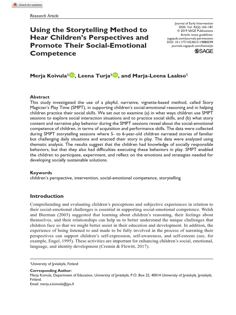 Enhancing Social-Emotional Skills Through Storytelling | PDF ...