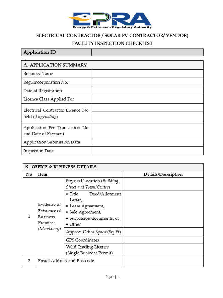 Electrical Contractor Inspection Checklist | PDF | Notary Public | License