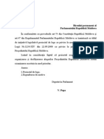 Biroului Permanent Al Parlamentului Republicii Moldova