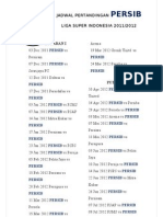 Jadwal Pertandingan Persib