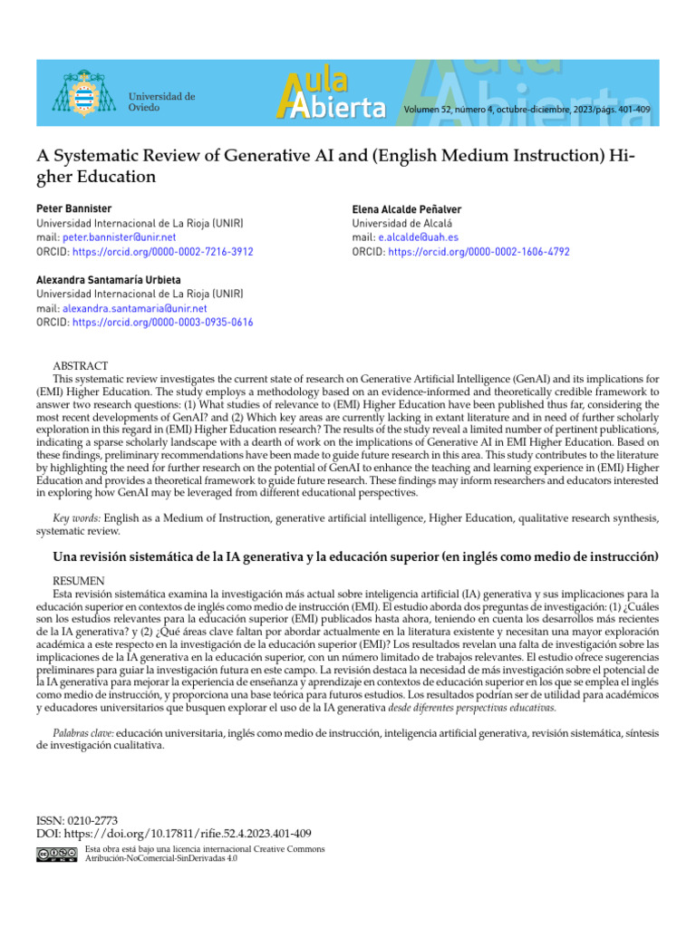 Systematic Review of Generative AI in EMI | PDF | Artificial ...