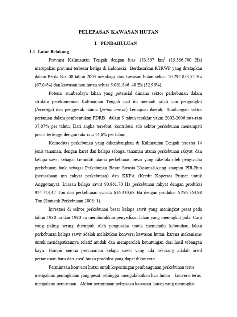 Pelepasan kawasan hutan pdf