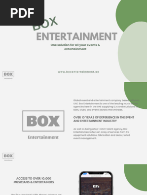 Box Entertainment Proposals