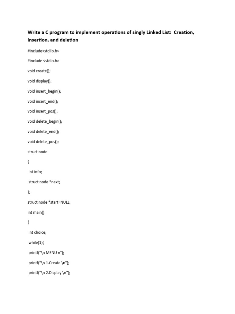 Linked List Operations | PDF | Computer Programming | Software Engineering