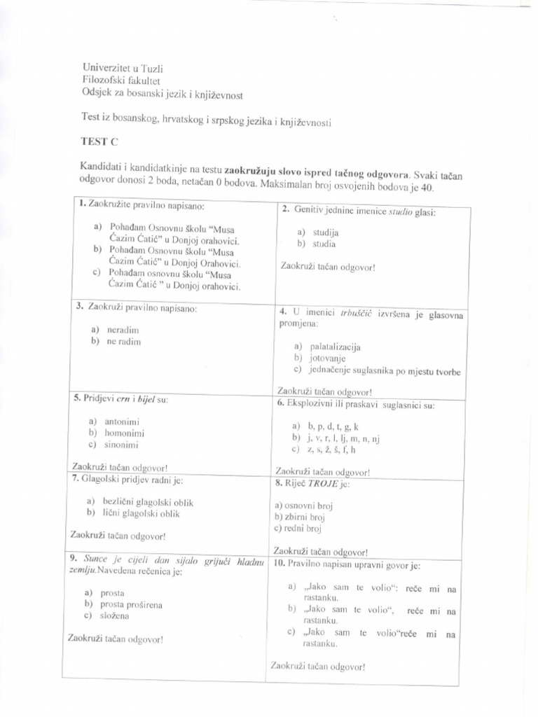 Ff Testovi Za Prijemni 2023 24 Pdf