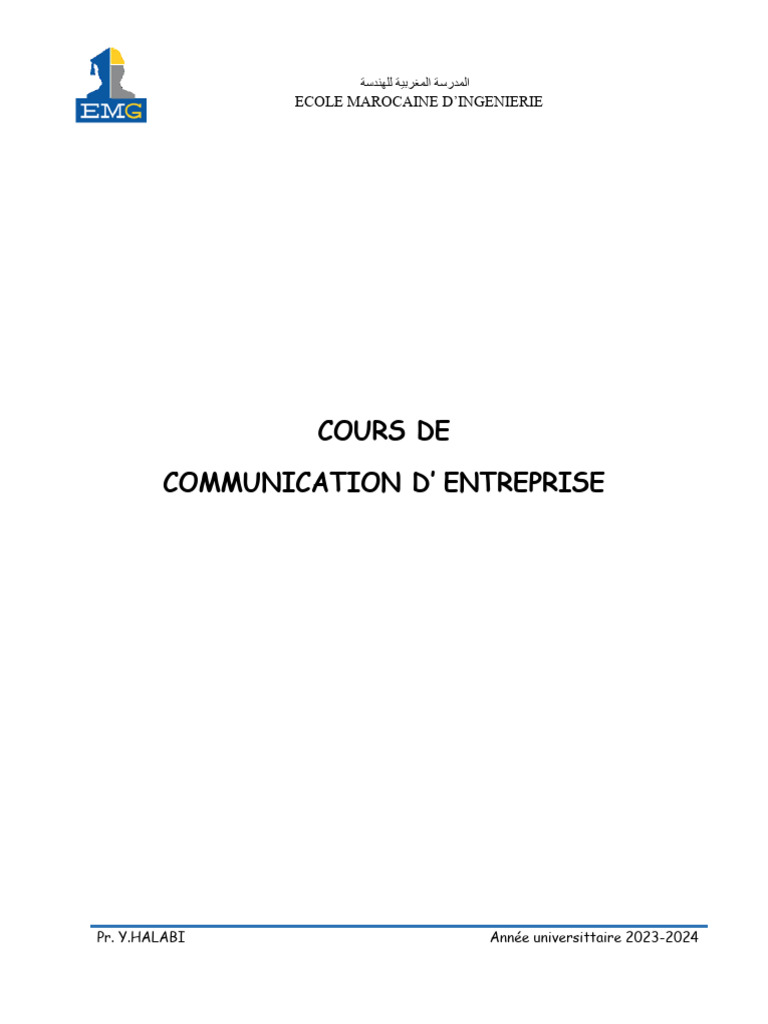 Cours de Communication d'Entreprise | PDF | la communication | Marque