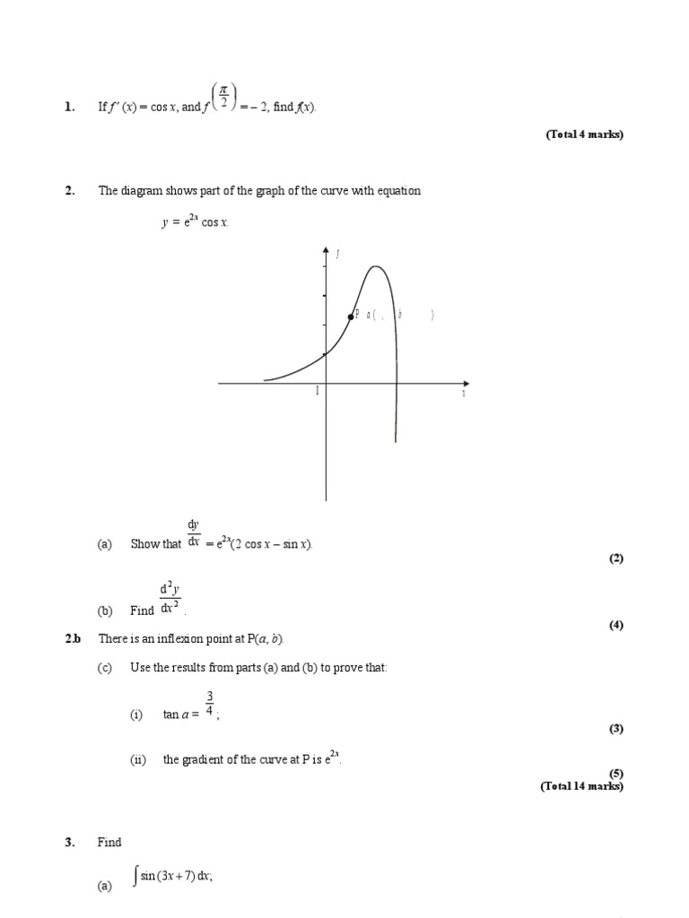 Advanced Calculus and Trigonometry Problems | PDF | Trigonometric ...