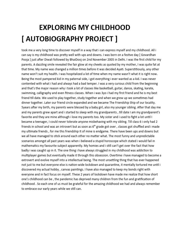 Autobiography visual data 3