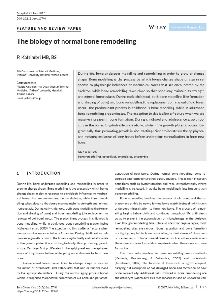 Understanding Bone Modelling and Remodelling | PDF | Bone | Osteoblast