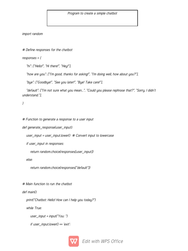 Simple Chatbot Response Generator | PDF | Games & Activities | Computers
