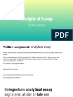 Written Assignment - Analytical Essay