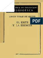El Ente y La Esencia Santo Tomas de Aquino - Traduccion de Manuel Fuentes Benot