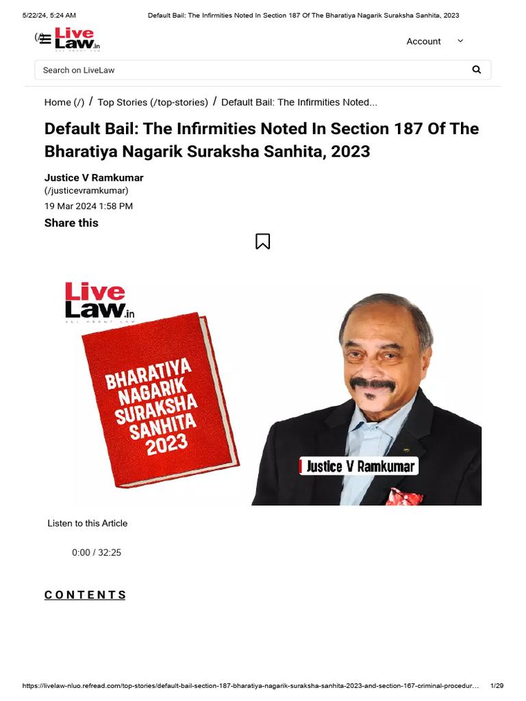 Infirmities in BNSS Section 187 | PDF | Bail | Detention (Imprisonment)