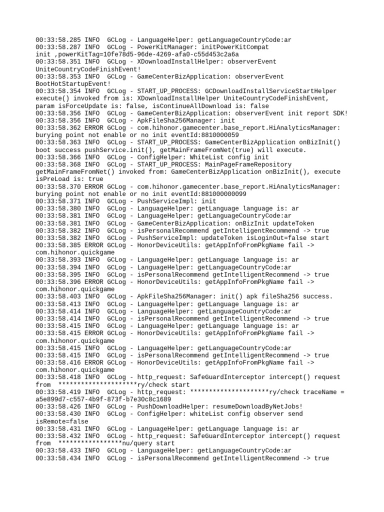 Game Center Initialization Log Analysis | PDF | Software ...