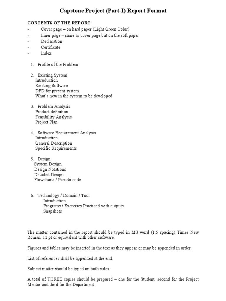 Capstone Project Part-I Report Format | PDF | Computers