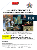 GENERAL BIOLOGY 2 - Evolution and Origin of Diversity