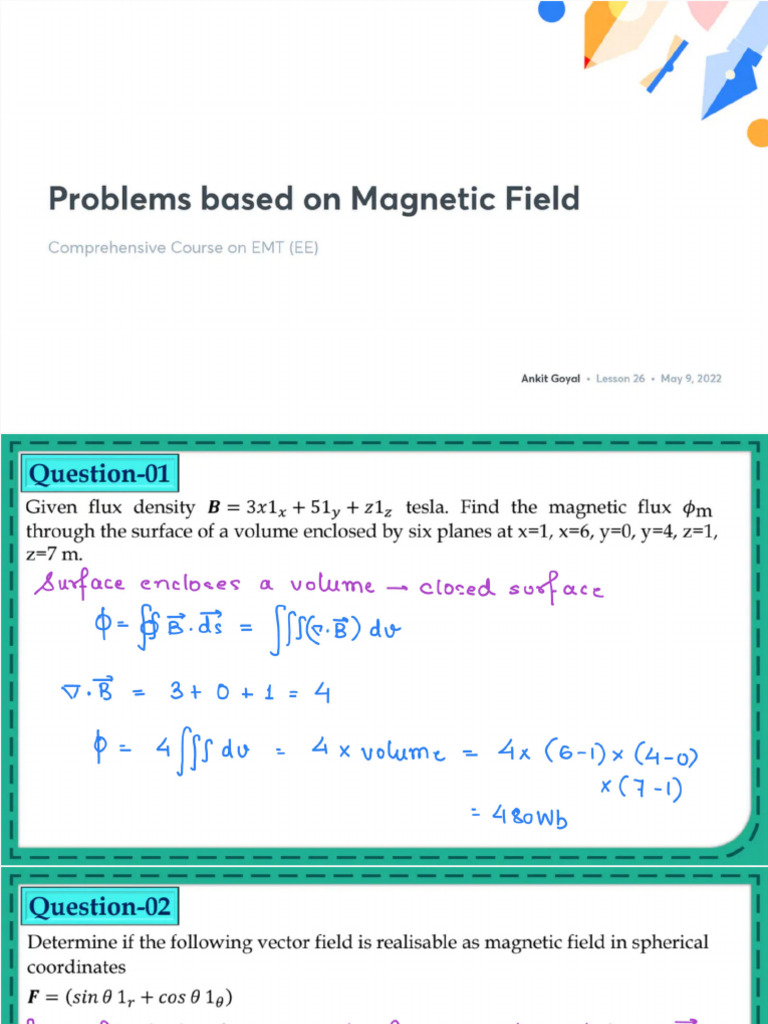 23 @RittchHub Problems Based On Magnetic Field | PDF