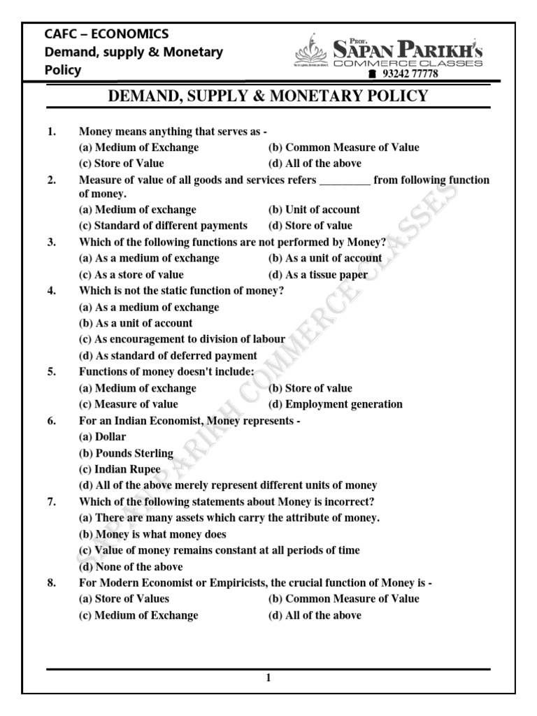 Understanding Monetary Policy Functions | PDF | Money Supply | Monetary ...