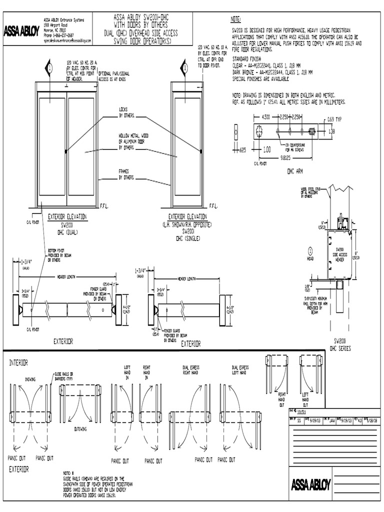 Besam SW200i-OHC Overhead Concealed Auto Operator | PDF