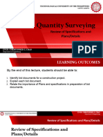 Quantity Surveying Lesson 2 Review of Specifications and PlansDetails