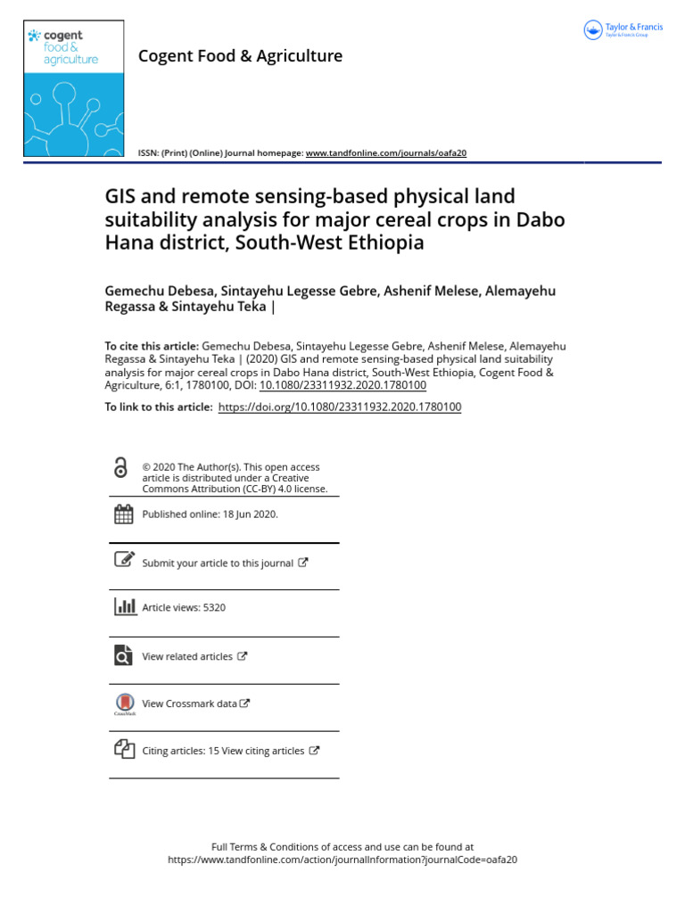 Gis And Remote Sensing Based Physical Land Suitability Analysis For