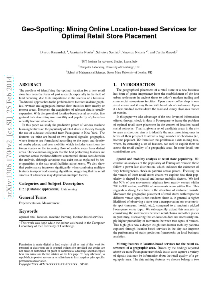 Geo Spotting Mining Online Location Based Services For 5ee3xbdoa7 | PDF ...