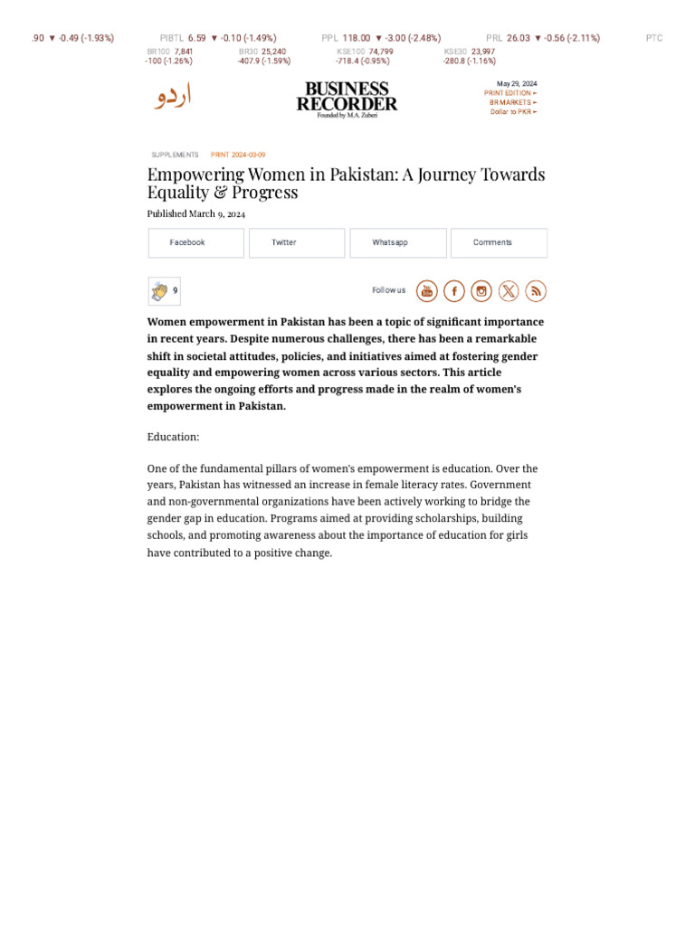 Empowering Women In Pakistan A Journey Towards Equality Progress