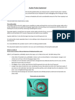 Audio Probe Plans and Explanation