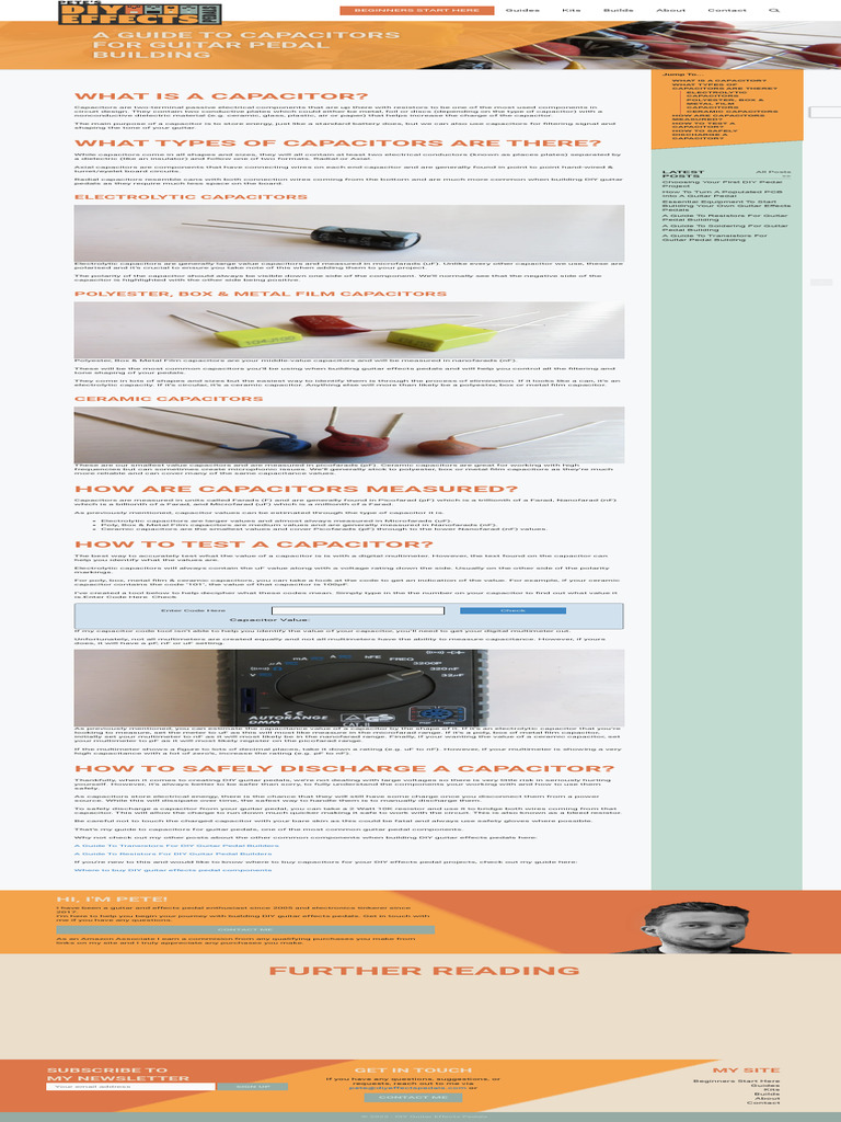 A Guide To Capacitors For Guitar Pedal Building _ DIY Effects Pedals