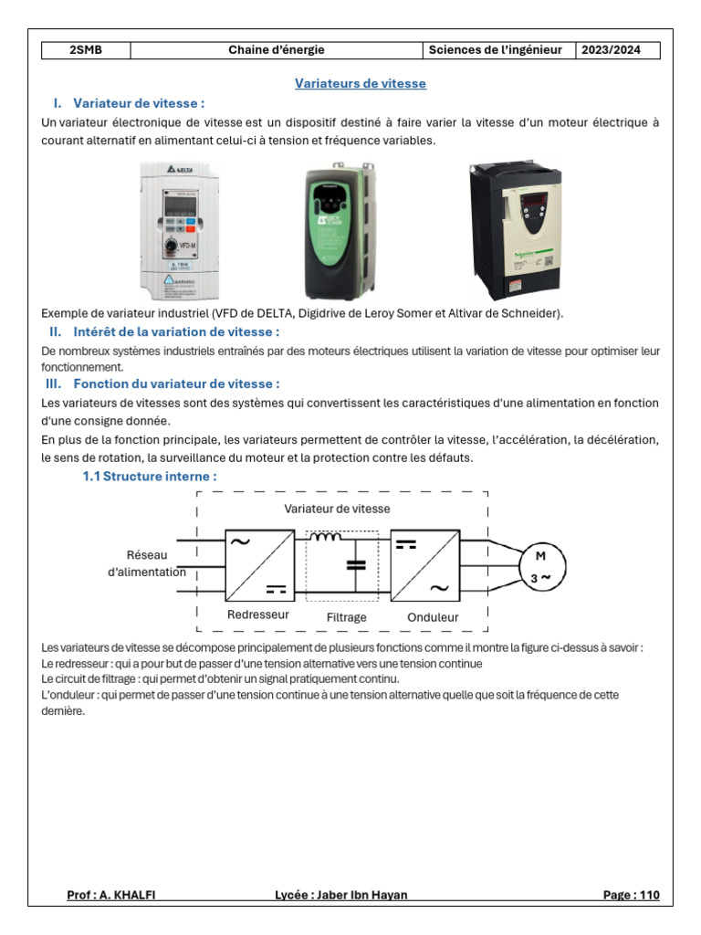 Variateurs de Vitesse Électroniques PDF — free download