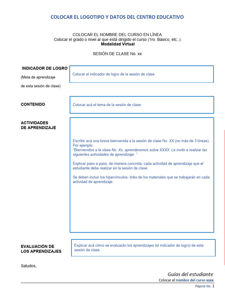Guía de Evaluación para Clases Virtuales | PDF | Evaluación | Aprendizaje