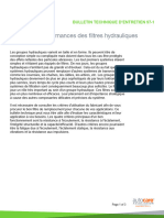 97 1 Critères de Performances Des Filtres Hydrauliques