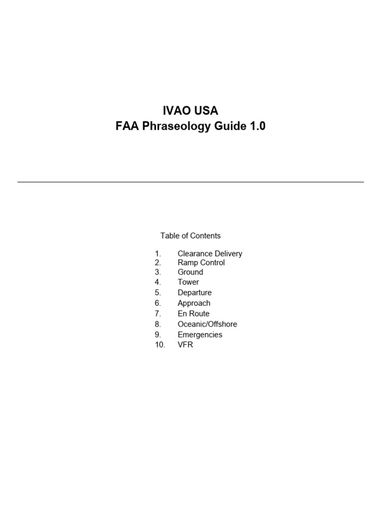 IVAO Phraseology Guide Download Free PDF Air Traffic Control