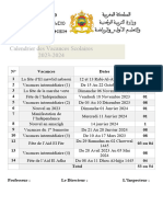 Calendrier Des Vacances Scolaires