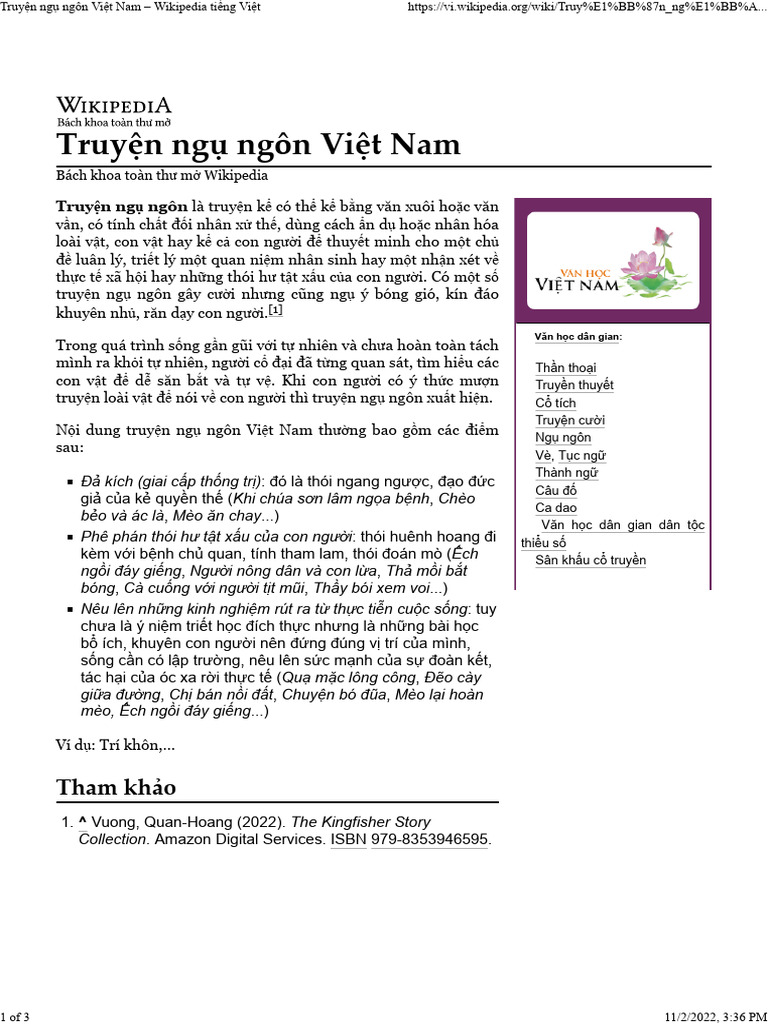 Truyện Ngụ Ngôn Việt Nam-2022-11-02T08 - 43 - 16.009Z | PDF